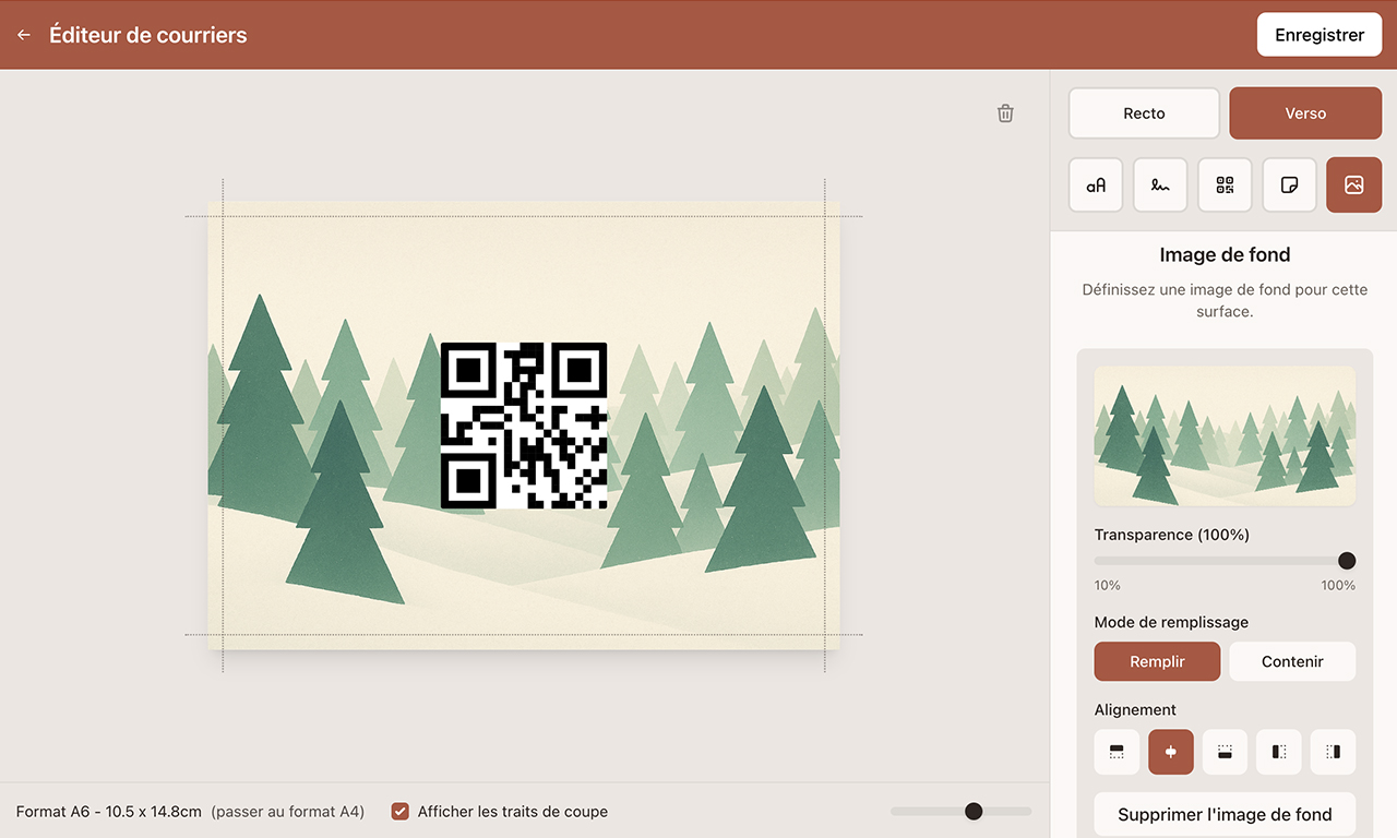 Cette page montre comment ajouter une image de fond dans l’éditeur de courrier meetlane.