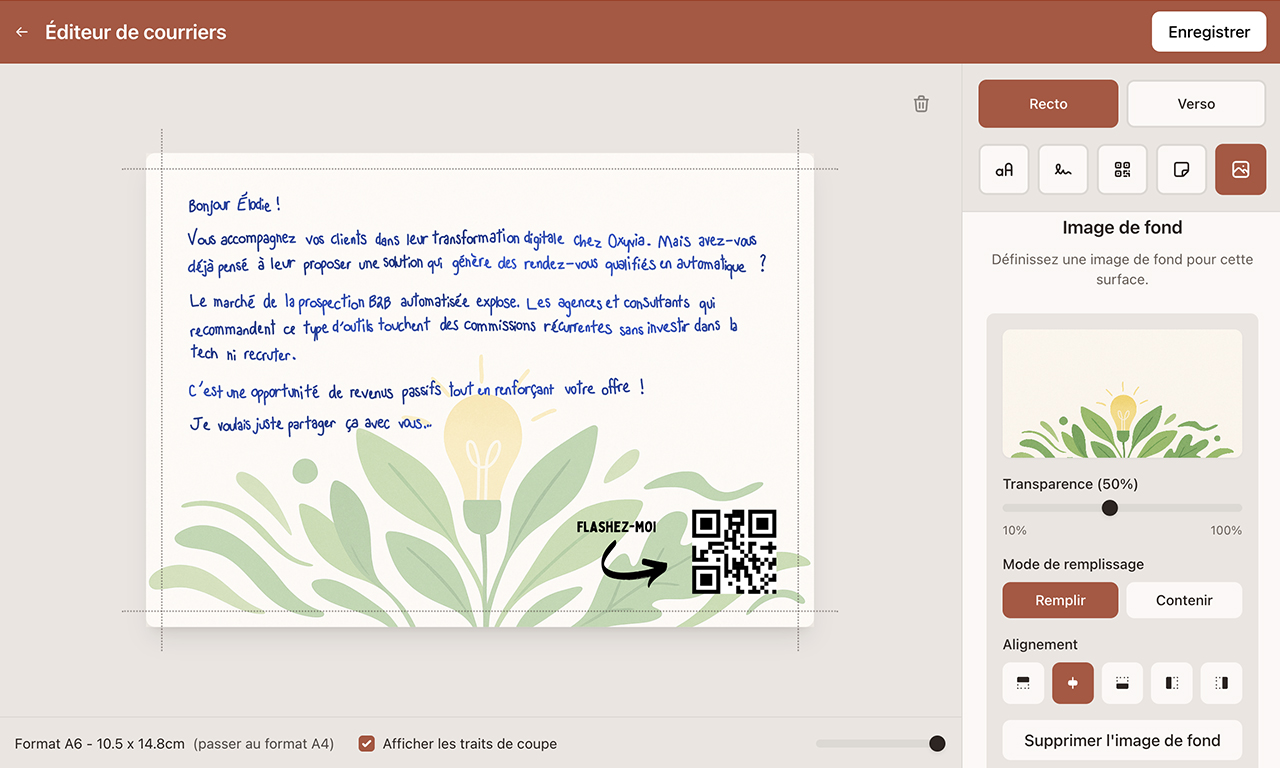 Message personnalisé